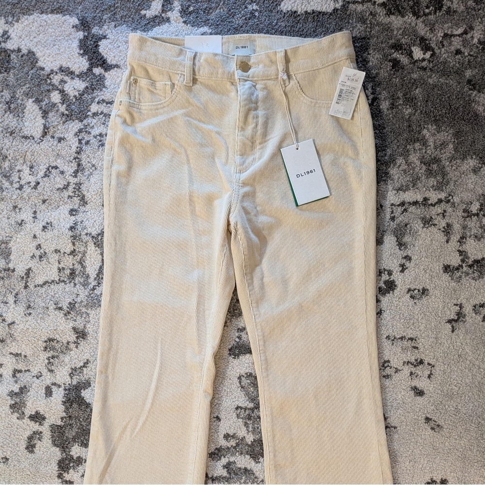 DL1961 Bridget Boot High Rise Instasculpt™  Corduroy Pants Cream Size 29"‎ - Picture 3 of 7